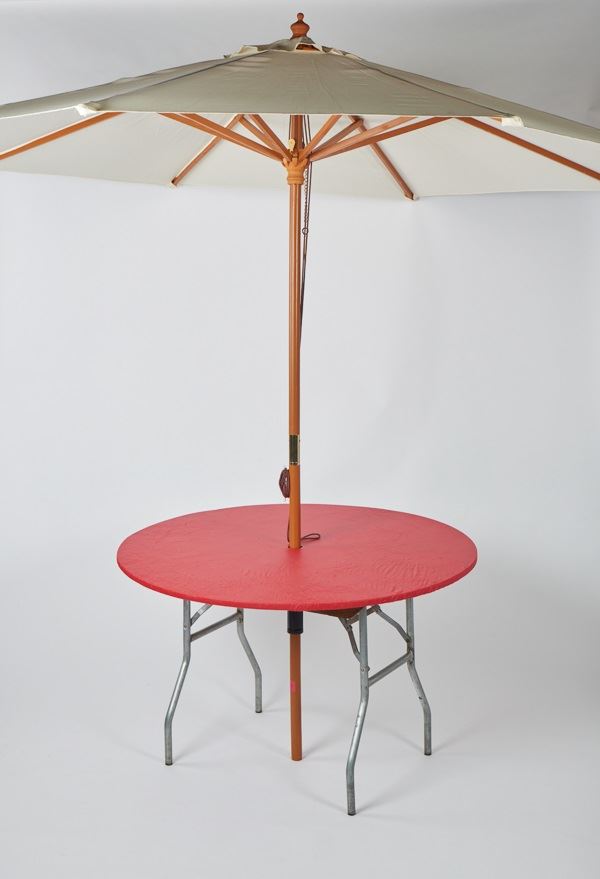 KwikCovers Round Plastic Table Covers with Elastic 48" With Umbrella