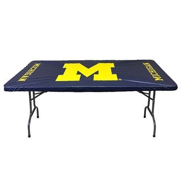 Michigan University Wolverines Blue 30”x96" Fitted Plastic Table Covers